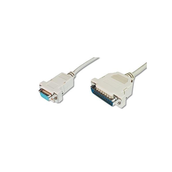 Kabel połączeniowy LPT Typ DSUB25/DSUB9 M/Ż 3m beżowy