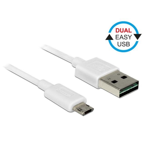 Kabel Micro USB AM-BM Dual Easy-USB 2m Biały