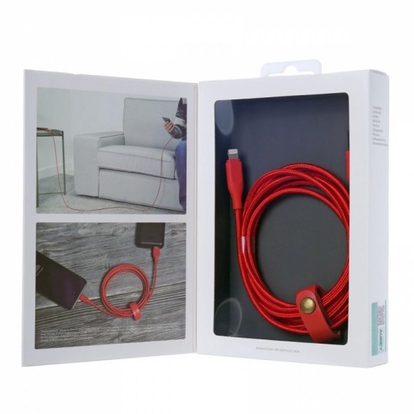 CB-AL2 Red nylonowy kabel Quick Charge Lightning-USB | 2m | certyfikat MFi Apple-26578318