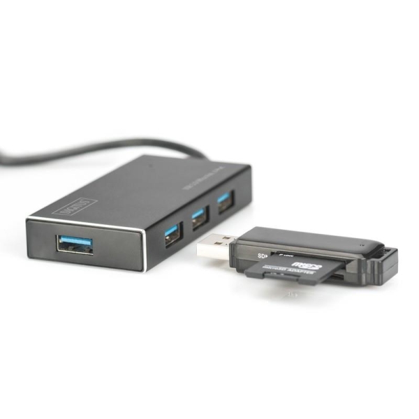 Hub/Koncentrator DIGITUS 4-portowy USB 3.0 SuperSpeed, aktywny, aluminium-26587500