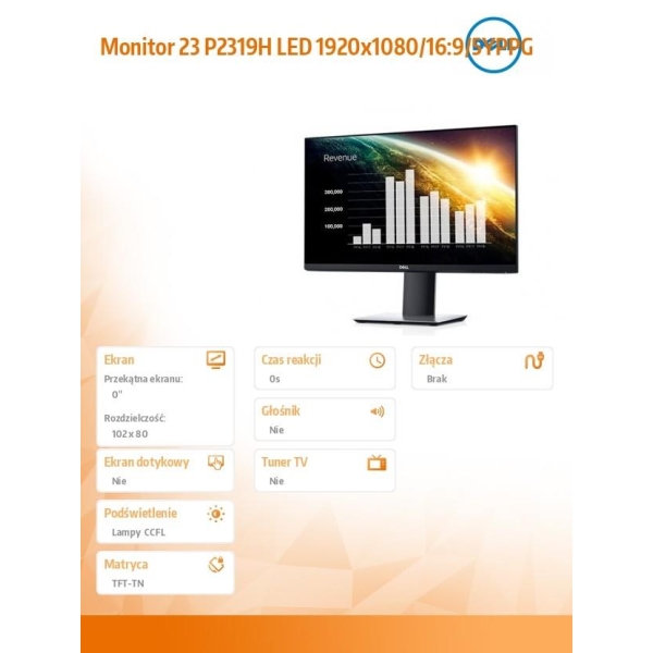 Monitor P2319H 23 cale LED 1920x1080/16:9/5YPPG-26594502