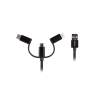 Kabel Premium 3in1 USB AM - micro USB BM + Lightning M + USB CM  2.0 1,8m czarny-26607941