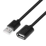 Kabel USB AM-AF 1.8 m przedłużacz czarny