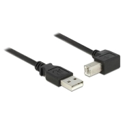 Kabel USB AM/BM 1m Czarny Kątowy