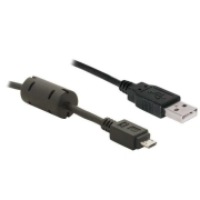 Kabel USB micro->USB-A 2.0 1m czarny ferryt 82299