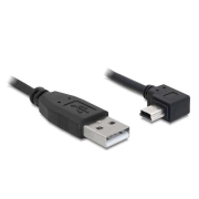 Kabel USB MINI(M) kątowy prawo->USB-A(M) 2.0 3M czarny