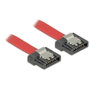 Kabel SATA DATA III (6GB/S) F/F 50cm z zatrzaskami metalowymi FLEXI czerwony