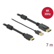 Kabel HDMI(M)-Displayport (M)4K  7M USB A(M) 85967