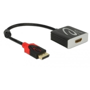 Adapter  DISPLAYPORT(M) 1.4 -> HDMI(F) 4K 60Hz NA KABLU 20 cm   Aktywny czarny na kablu