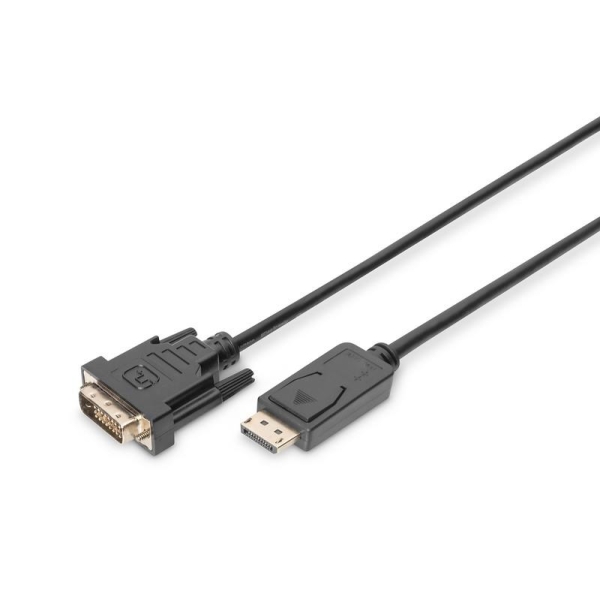 Kabel adapter DIGITUS DisplayPort z zatrzaskiem 1080p 60Hz FHD Typ DP/DVI-D (24+1) M/M 2m