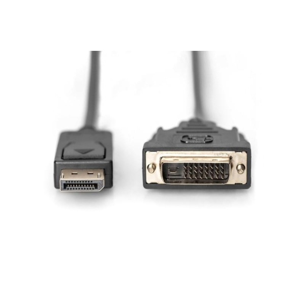 Kabel adapter DIGITUS DisplayPort z zatrzaskiem 1080p 60Hz FHD Typ DP/DVI-D (24+1) M/M 2m-26604629