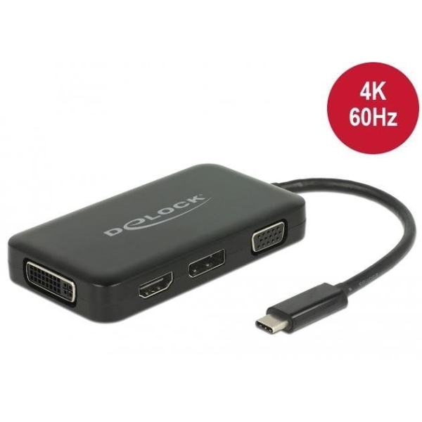 Adapter USB-C ->VGA/HDMI/DVI/DISPLAYPORT czarny