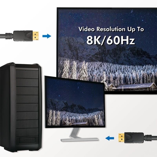 Kabel DisplayPort 8K 60Hz,4K/120Hz 5m Czarny-26670254