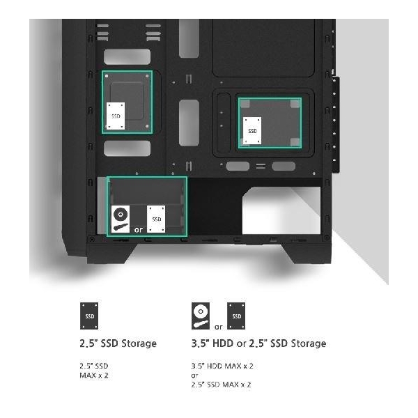 Obudowa S2 TG ATX Mid Tower PC Case TG fan x3-26679616