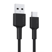 CB-CA03 OEM nylonowy kabel Quick Charge USB C-USB A | FCP | AFC | 0.3m | 3A | 60W PD | 20V
