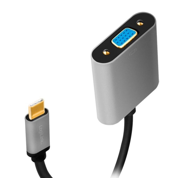Adapter USB-C do VGA, 1080p, aluminiowy 0.15m-26725106