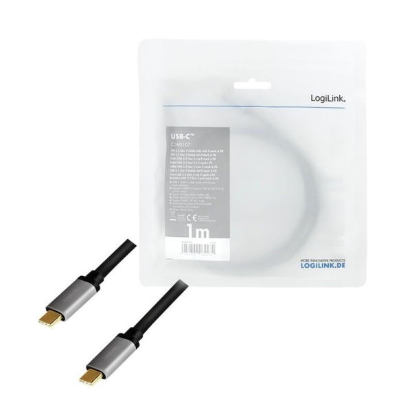 Kabel USB-C M/M, 4K/60 Hz, PD aluminiowy 1m-26725124