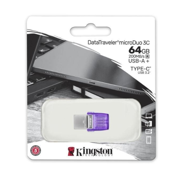Pendrive Kingston DataTraveler microDuo 3C 64GB 200MB/S DUAL USB-A + USB-C 3.2 Gen 1-26743879