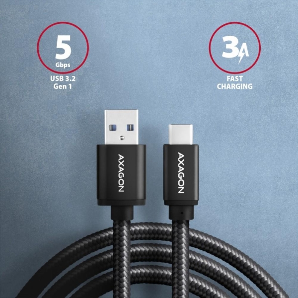BUCM3-AM20AB Kabel USB-C - USB-A 3.2 Gen 1, 2m, 3A, ALU, oplot, czarny-26782049