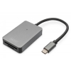Czytnik kart DIGITUS 2-portowy USB Typ C UHS-II SD4.0 TF4.0 aluminium szary