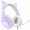 Słuchawki gamingowe Onikuma K9 RGB kocie uszka USB fioletowe (przewodowe)-26817870