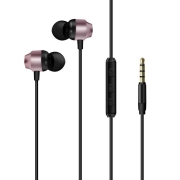 Słuchawki przewodowe jack 3,5 mm różowo-czarne