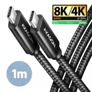 BUCM4X-CM10AB Kabel USB-C - USB-C, USB4 Gen 3x2 1m, PD 240W, 8K HD, ALU, oplot Czarny