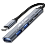 Hub Qoltec adapter USB-C 3.1 5w1 | USB-C PD | USB-C | 2x USB 2.0 | USB 3.0