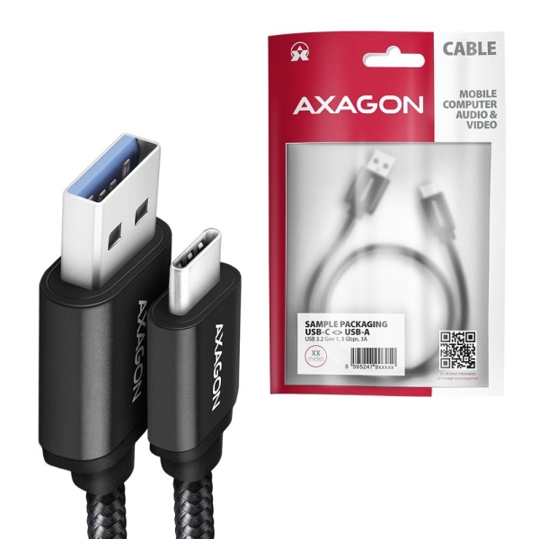 BUCM3-AM10AB Kabel USB-C - USB-A 3.2 Gen 1, 1m, 3A, ALU, oplot, Czarny-26806445
