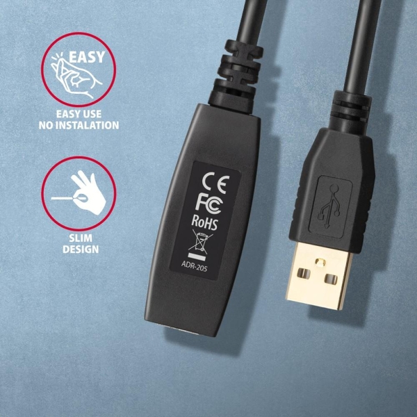 ADR-205 USB 2.0 A-M -> A-F aktywny kabel przedłużacz/wzmacniacz 5m-26813669