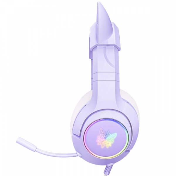 Słuchawki gamingowe Onikuma K9 RGB kocie uszka USB fioletowe (przewodowe)-26817868