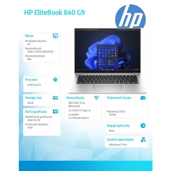 Notebook EliteBook 840 G10 i5-1335U 512GB/16GB/14.0 81A25EA-26819140