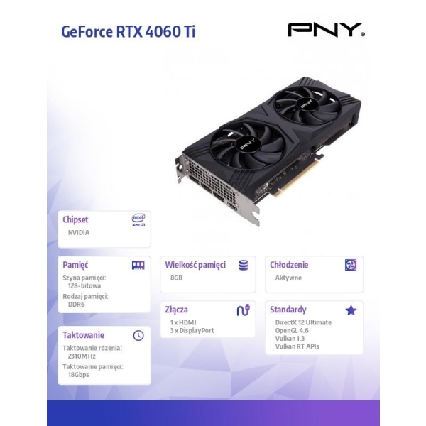 Karta graficzna GeForce RTX 4060 Ti 8GB Verto Dual Fan DLSS 3-26821159