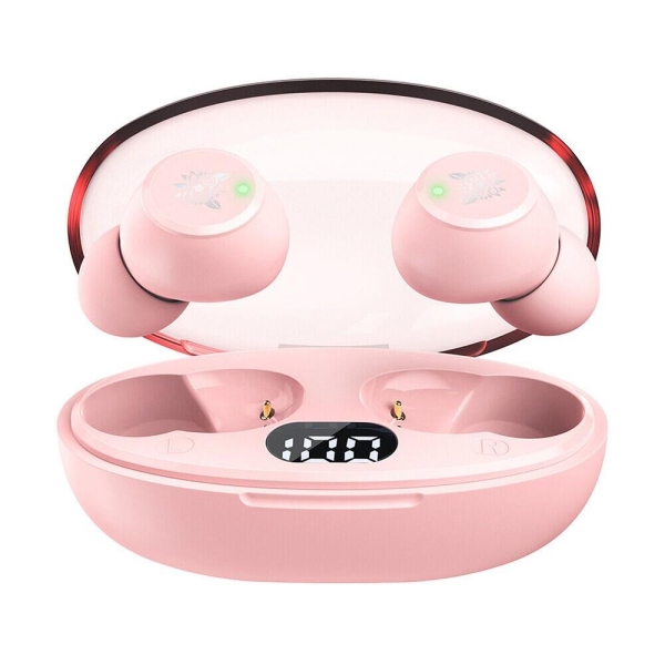 Słuchawki bezprzewodowe douszne gamingowe T305 różowe-26848223