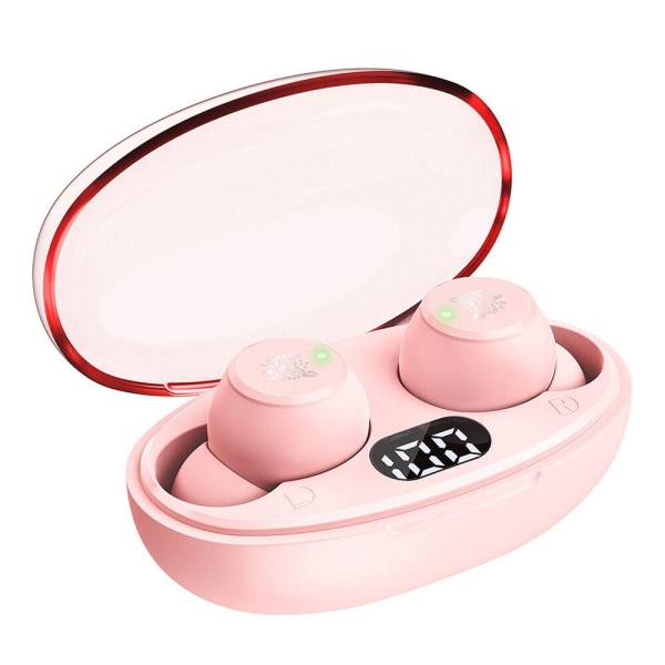 Słuchawki bezprzewodowe douszne gamingowe T305 różowe-26848224
