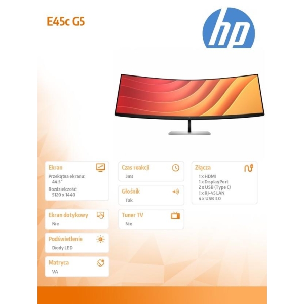 Monitor E45c G5 zakrzywiony DQHD    6N4C1AA#ABB-26860965