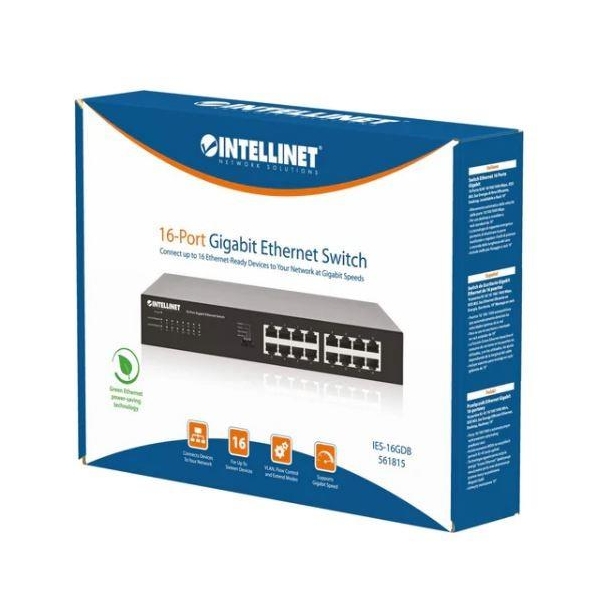 Switch niezarządzalny Intellinet 16x 10/100/1000 Mbps desktop/Rack 19