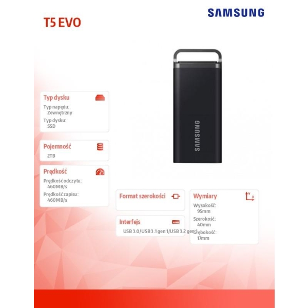 Dysk zewnętrzny SSD Portable T5 EVO 2TB USB3.2 GEN.1 czarny-26873334