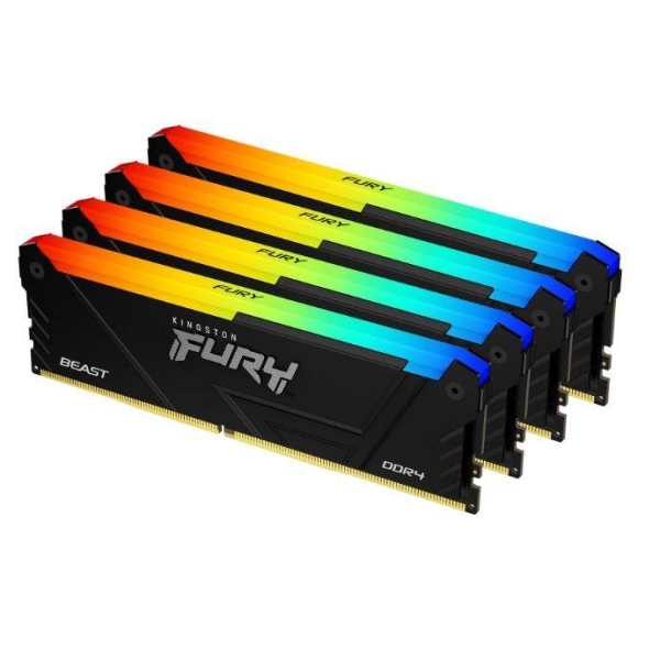 Pamięć DDR4 Kingston Fury Beast RGB 64GB (4x16GB) 3600MHz CL18 1,35V czarna
