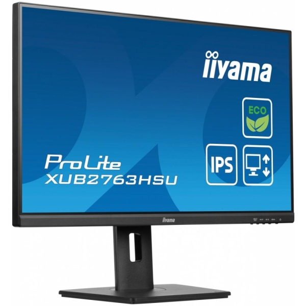Monitor 27 cali ProLite XUB2763HSU-B1 IPS,100HZ,ECO,3ms,SLIM,HDMI,DP,2x USB3.22x2W,HAS(150mm),TCO,EPEAT-26883114