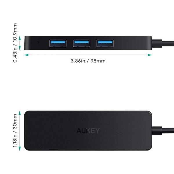 AUKEY CB-H39 HUB USB-C SLIM 4XUSB 3.0 5GBPS-27050503