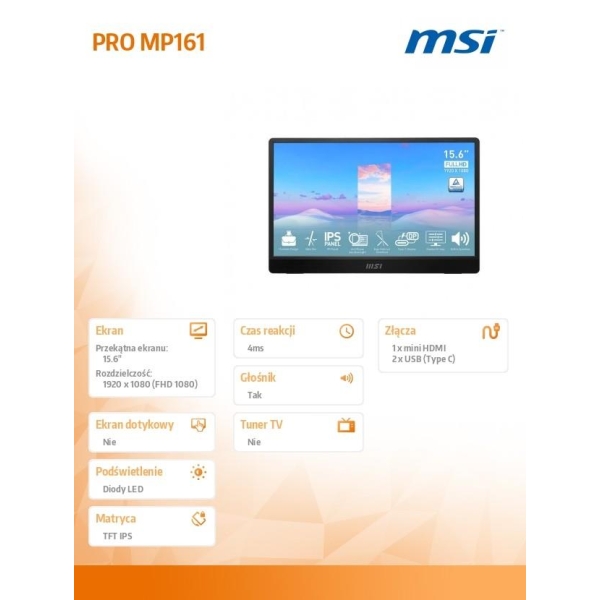 Monitor PRO MP161 15,6 cala FHD/60Hz/2xUSB C-27227086