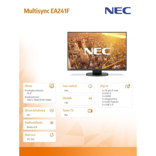 Monitor Multisync EA241F IPS DP HDMI czarny 1920x1080 250cd/m2-27285779