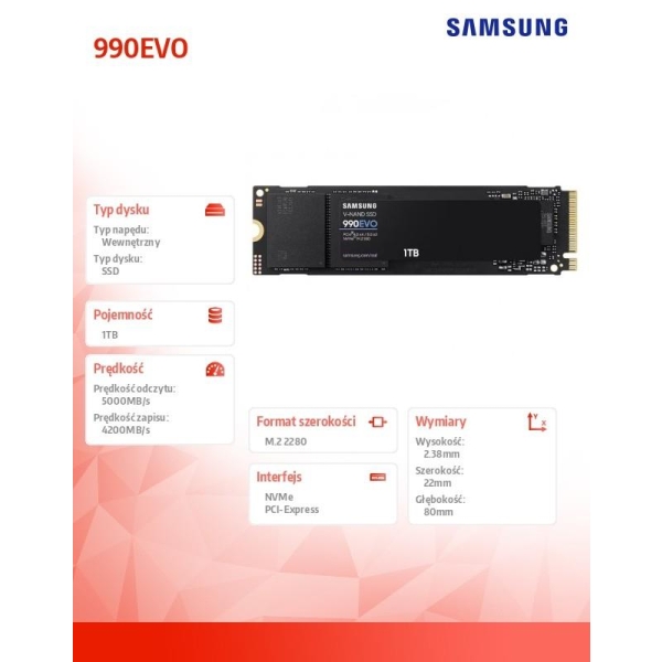 Samsung SSD 990 EVO M.2 PCIe 5.0 1TB-27287369