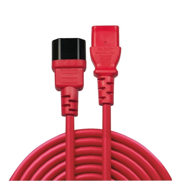 Przedłużacz kabla zasilającego LINDY C14 - C13 1m Red-27743375