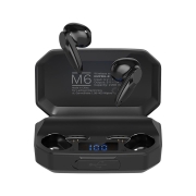 Bezprzewodowe słuchawki douszne z power bankiem Kruger&amp;Matz M6 - kolor czarny