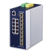 PLANET IP30 Industrial L3 8-Port switch zarządzalny Gigabit Ethernet (10/100/1000) Niebieski, Biały
