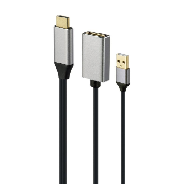 Adapter HDMI męski do DisplayPort żeński + USB-A męski 4K Gembird A-HDMIM-DPF-02-28463421