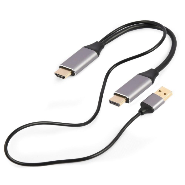 Adapter HDMI męski do DisplayPort męski + USB-A męski  4K Gembird A-HDMIM-DPM-01 czarny-28463423