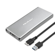 QOLTEC OBUDOWA NA DYSK M.2 SSD | SATA | NGFF | USB 3.0 | SUPER SPEED 5GB/S | 2TB | SREBRNY
